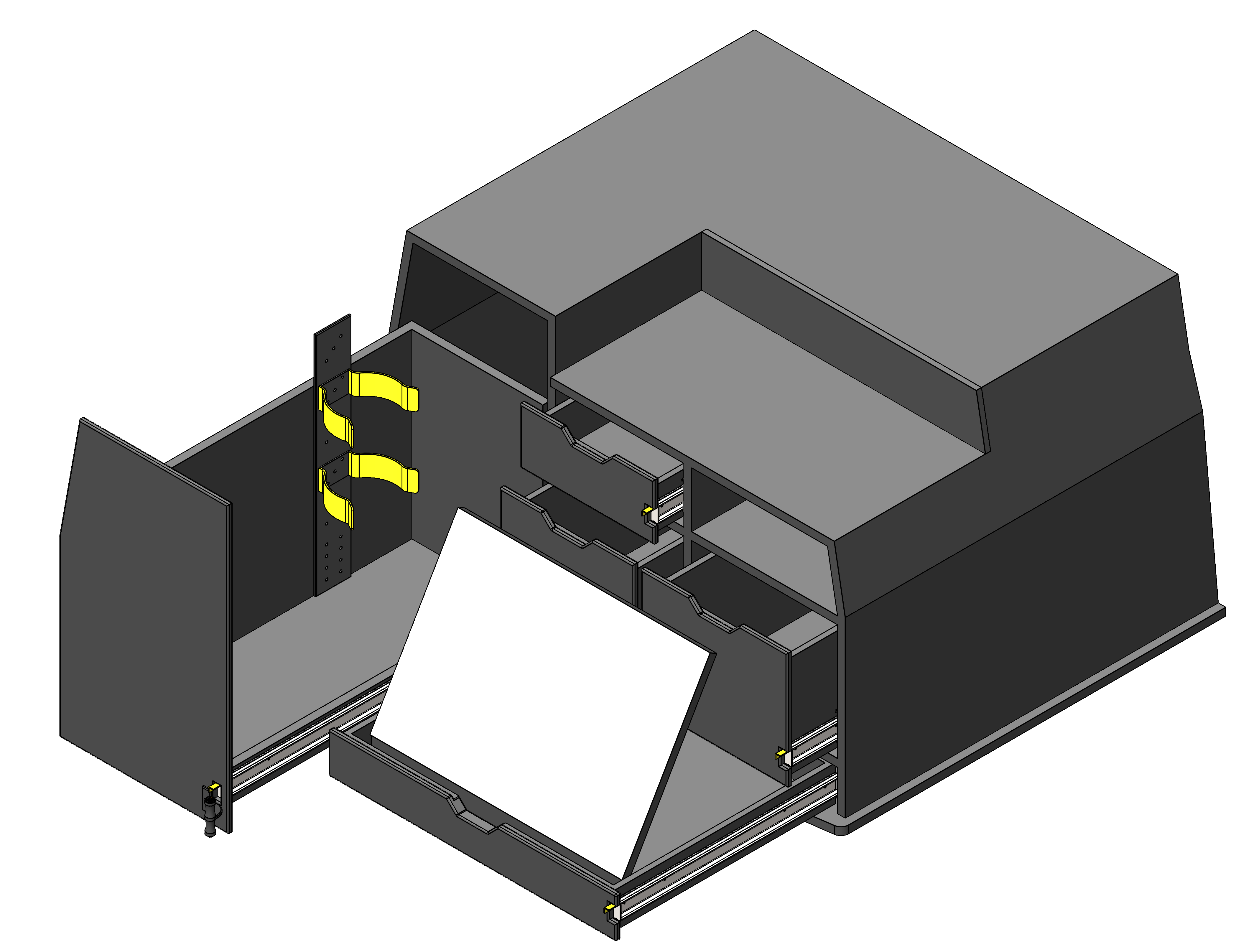 FIRE CHIEF COMMAND SEALED GEAR STORAGE CABINET WITH TILT UP DRY ERASE AND DRAWER