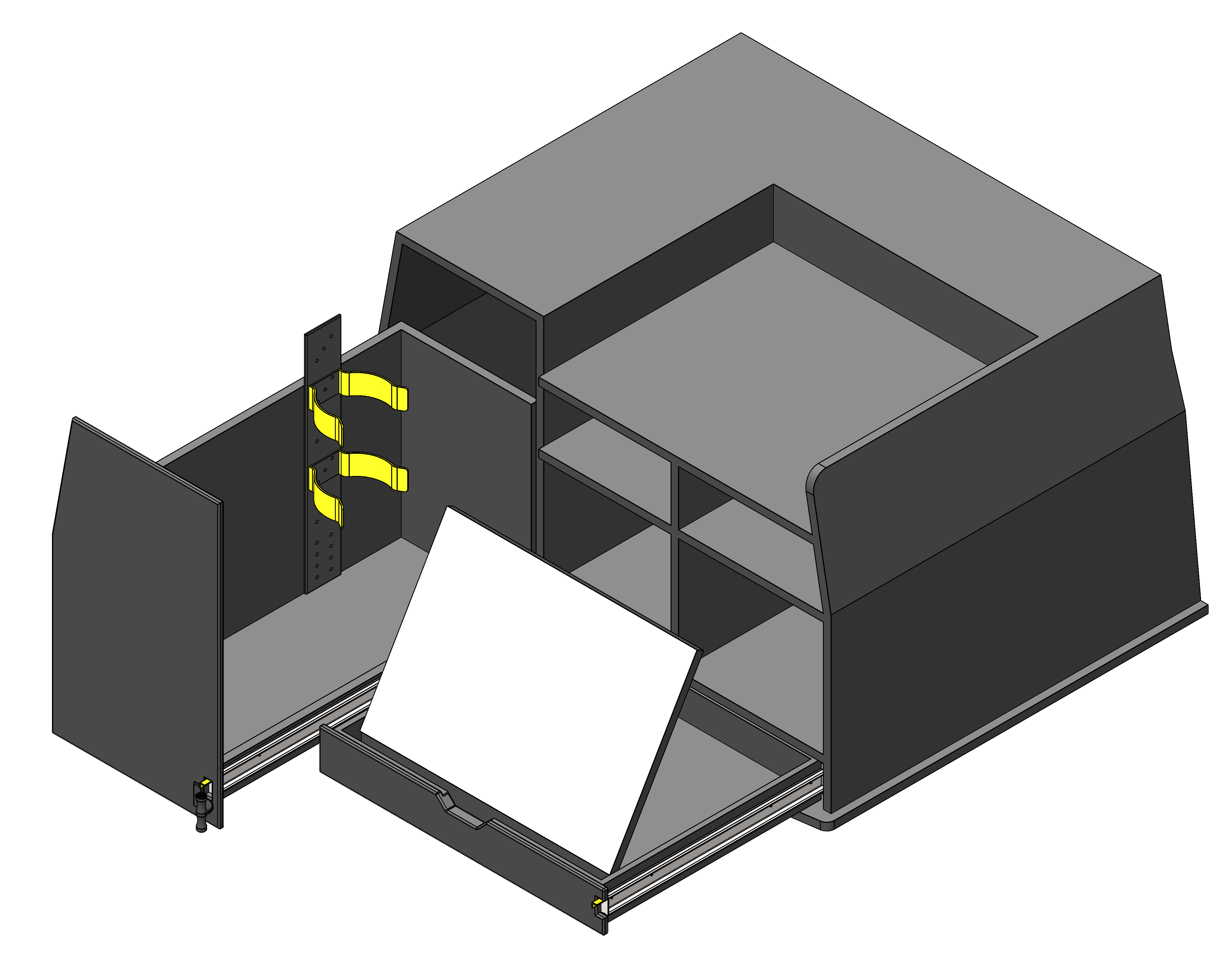 FIRE CHIEF COMMAND SEALED GEAR STORAGE CABINET WITH TILT UP DRY ERASE AND DRAWER
