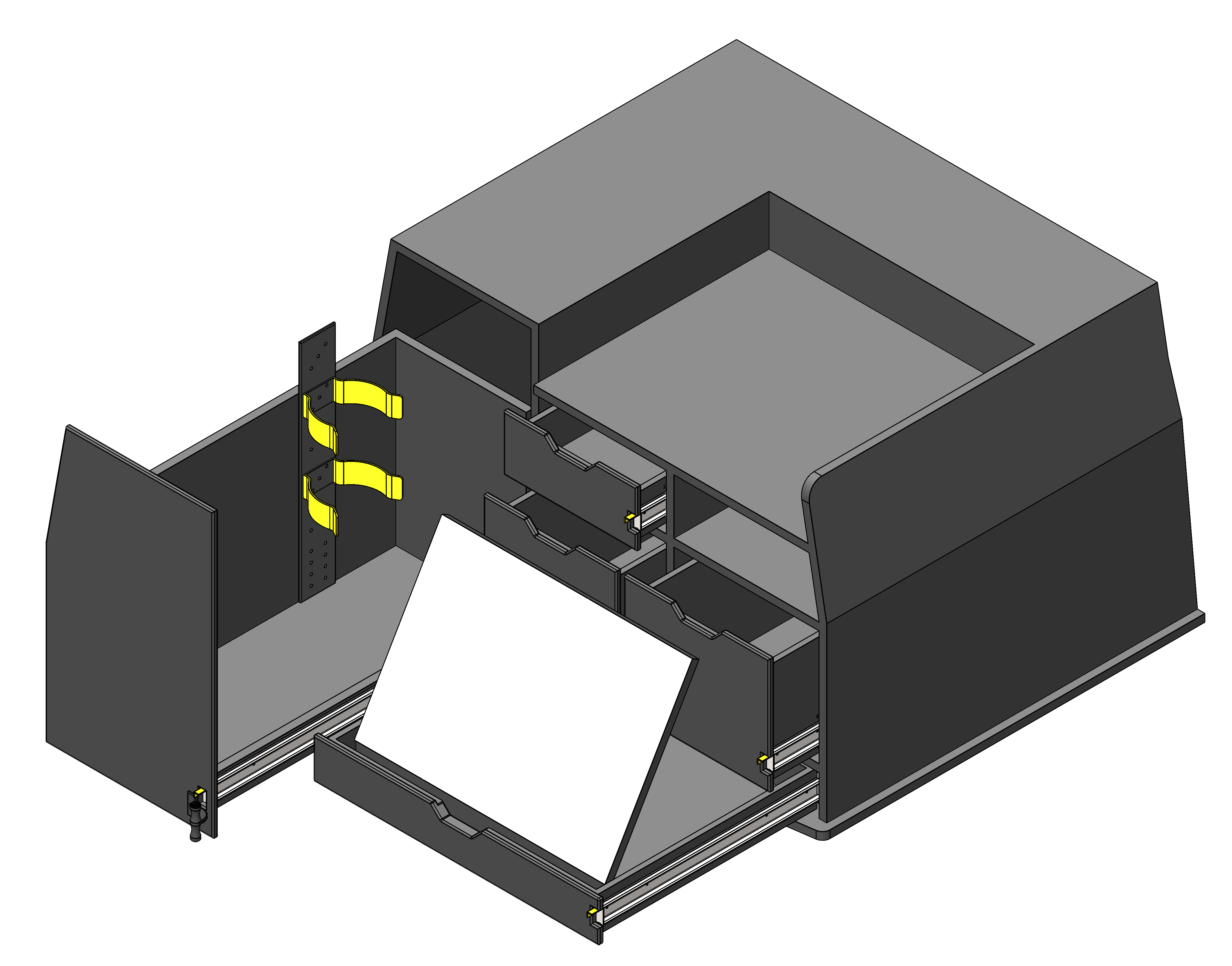 FIRE CHIEF COMMAND SEALED GEAR STORAGE CABINET WITH TILT UP DRY ERASE AND DRAWER
