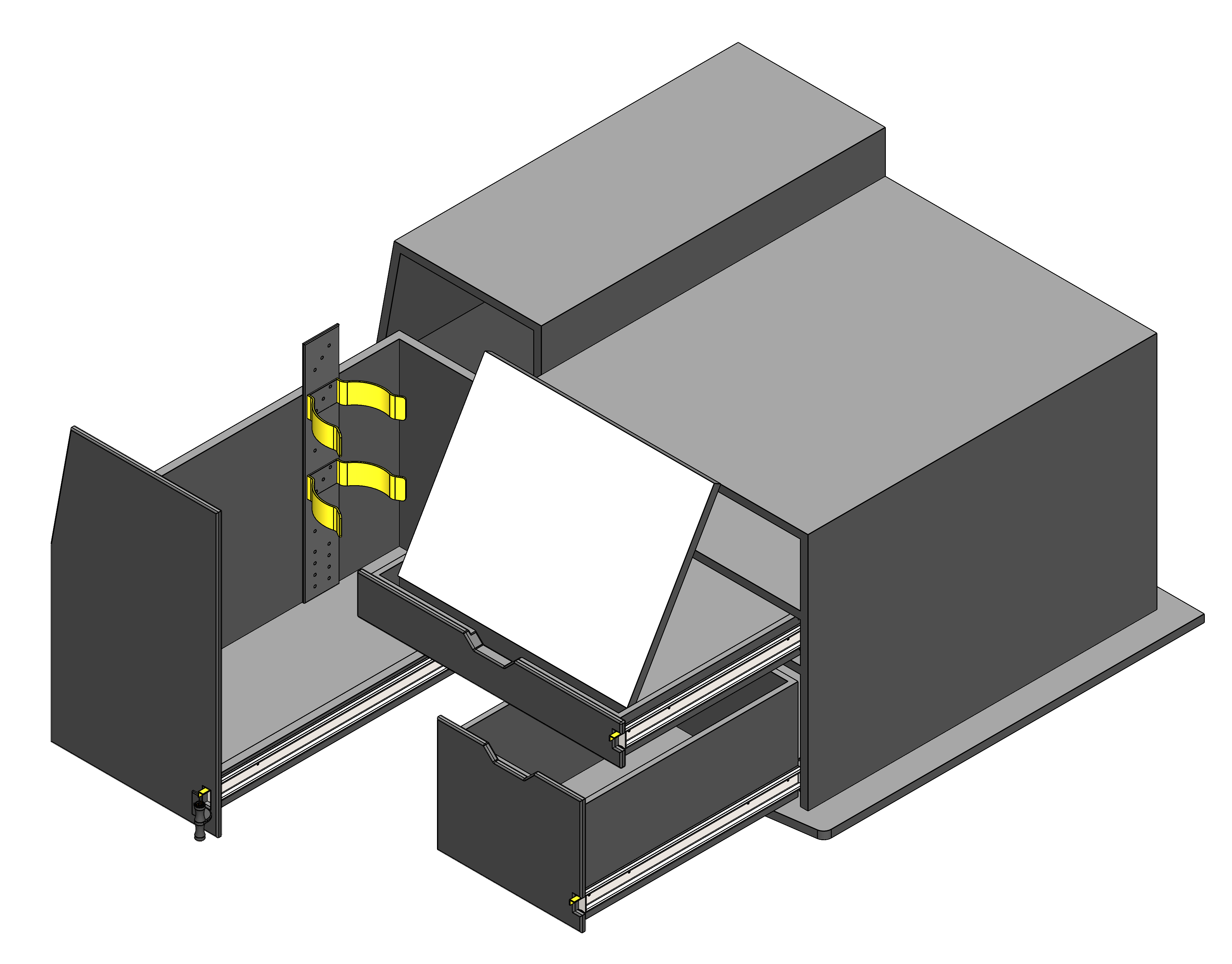 FIRE CHIEF COMMAND SEALED GEAR STORAGE CABINET WITH TILT UP DRY ERASE AND DRAWER