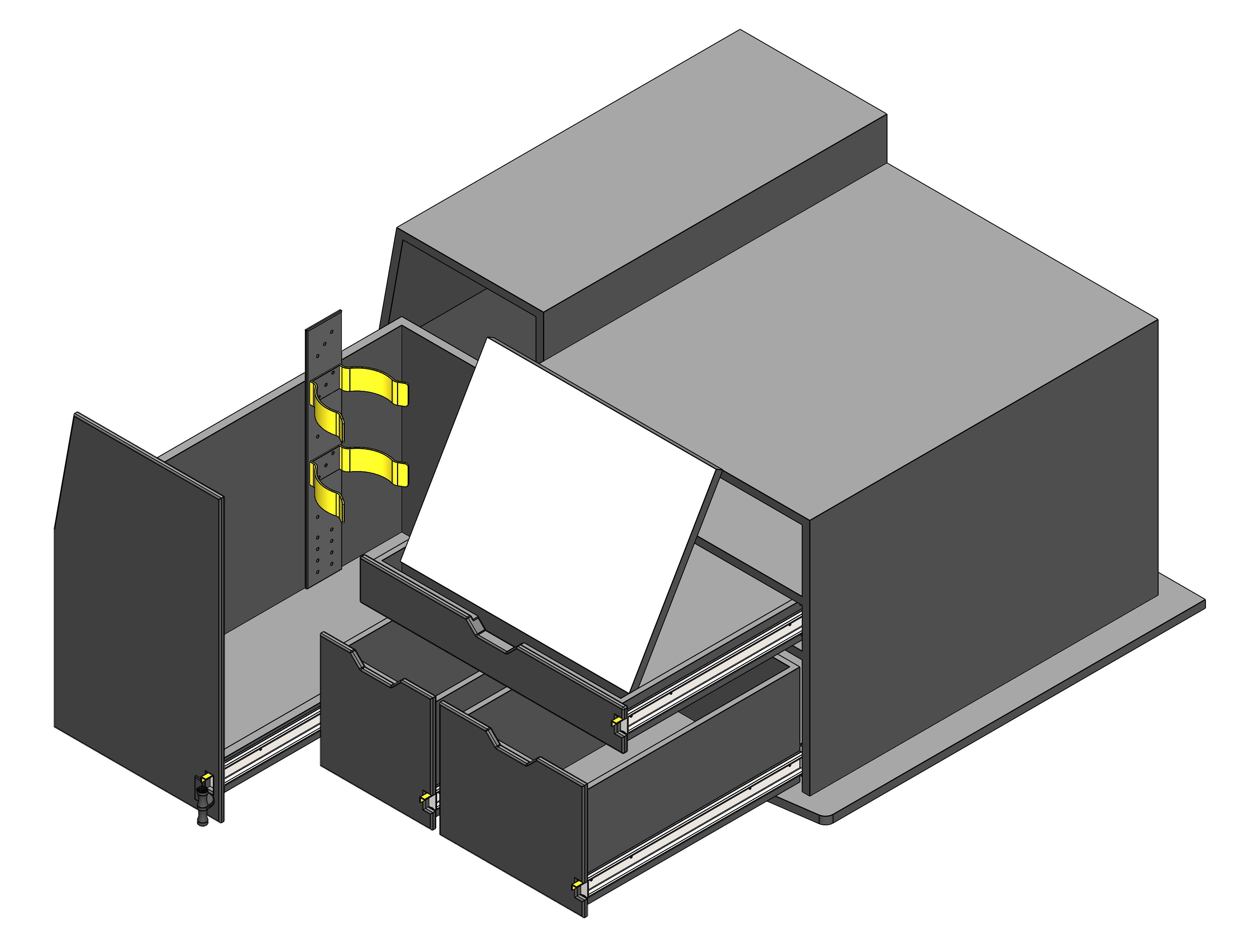 FIRE CHIEF COMMAND SEALED GEAR STORAGE CABINET WITH TILT UP DRY ERASE AND DRAWER