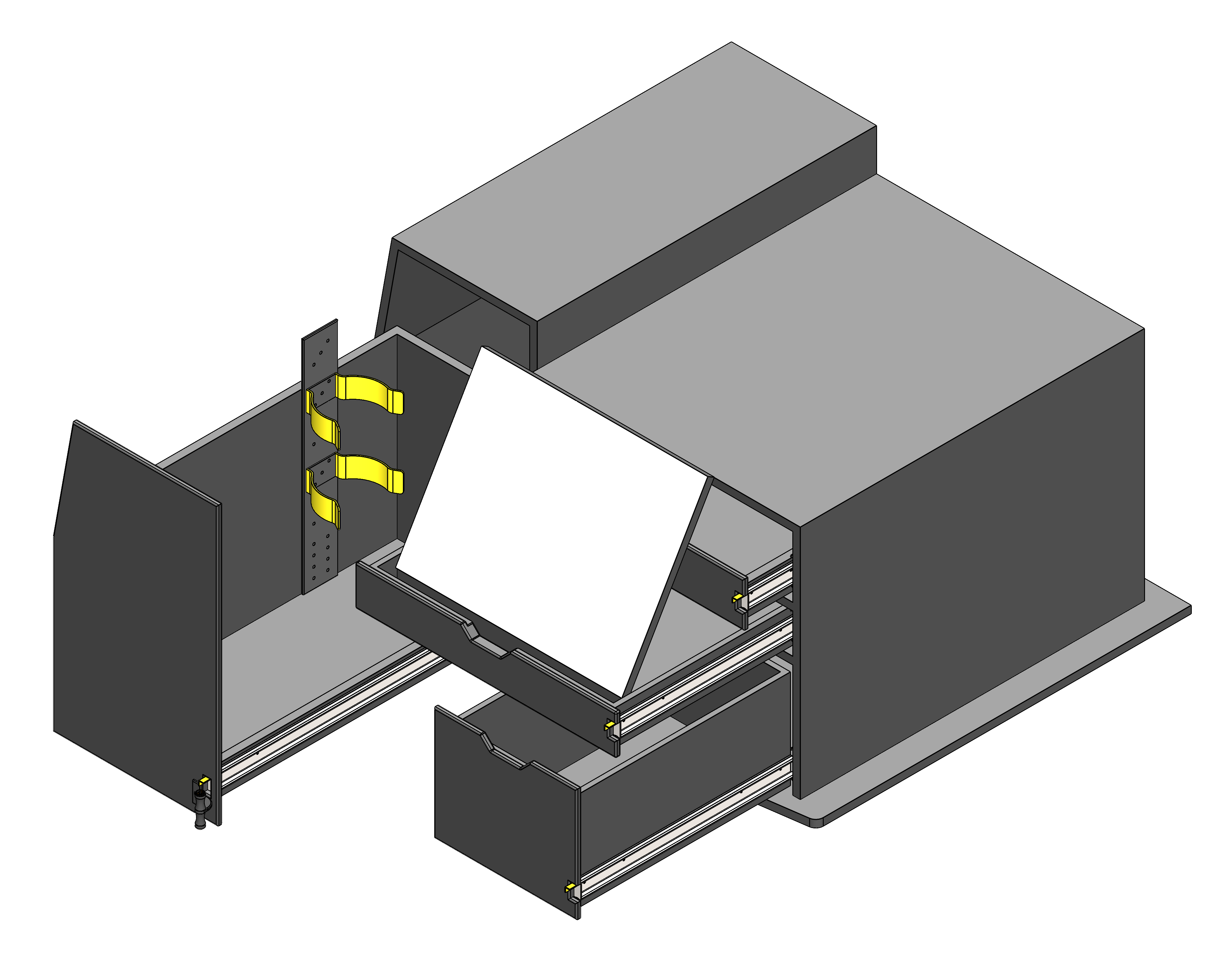 FIRE CHIEF COMMAND SEALED GEAR STORAGE CABINET WITH TILT UP DRY ERASE AND DRAWER