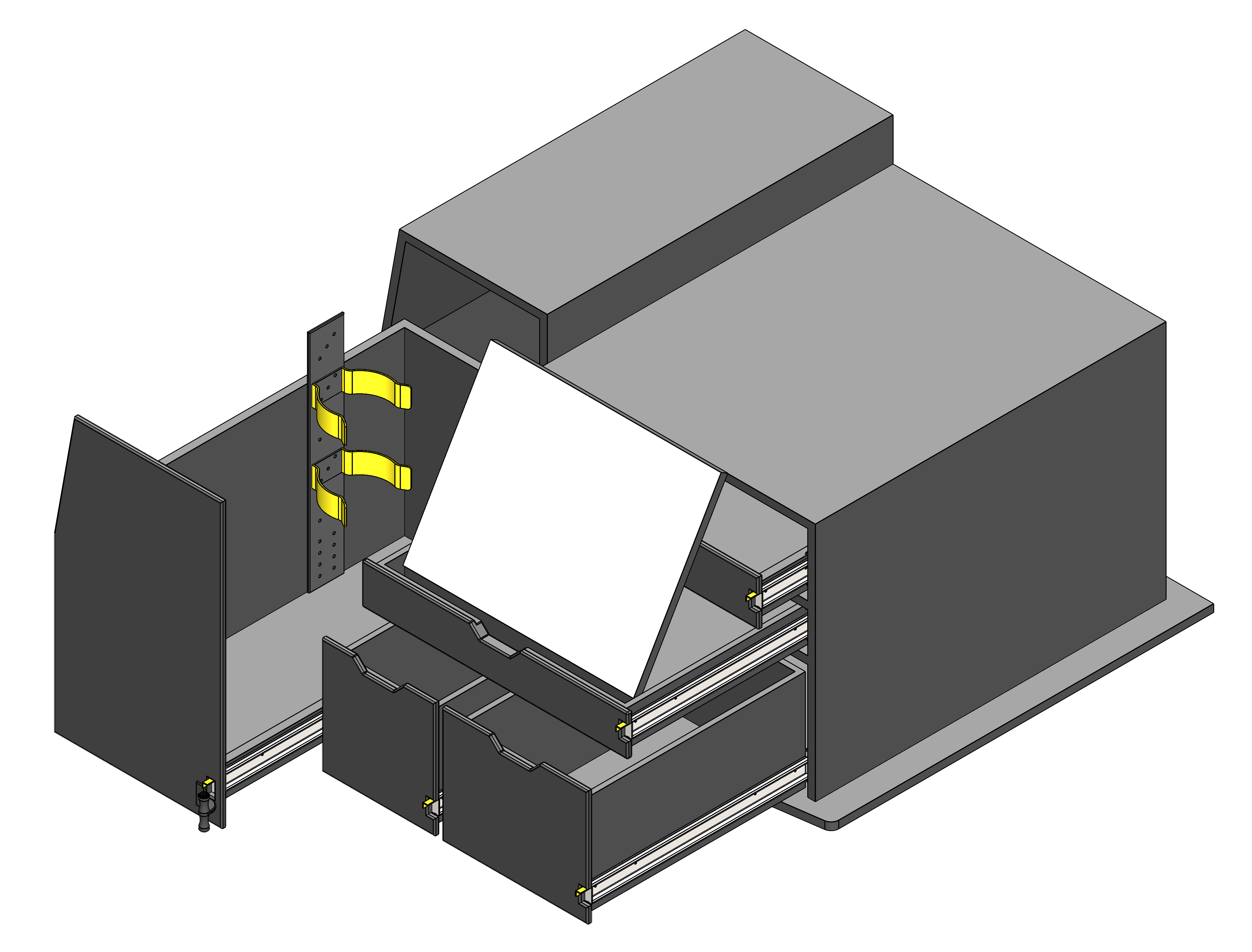 FIRE CHIEF COMMAND SEALED GEAR STORAGE CABINET WITH TILT UP DRY ERASE AND DRAWER