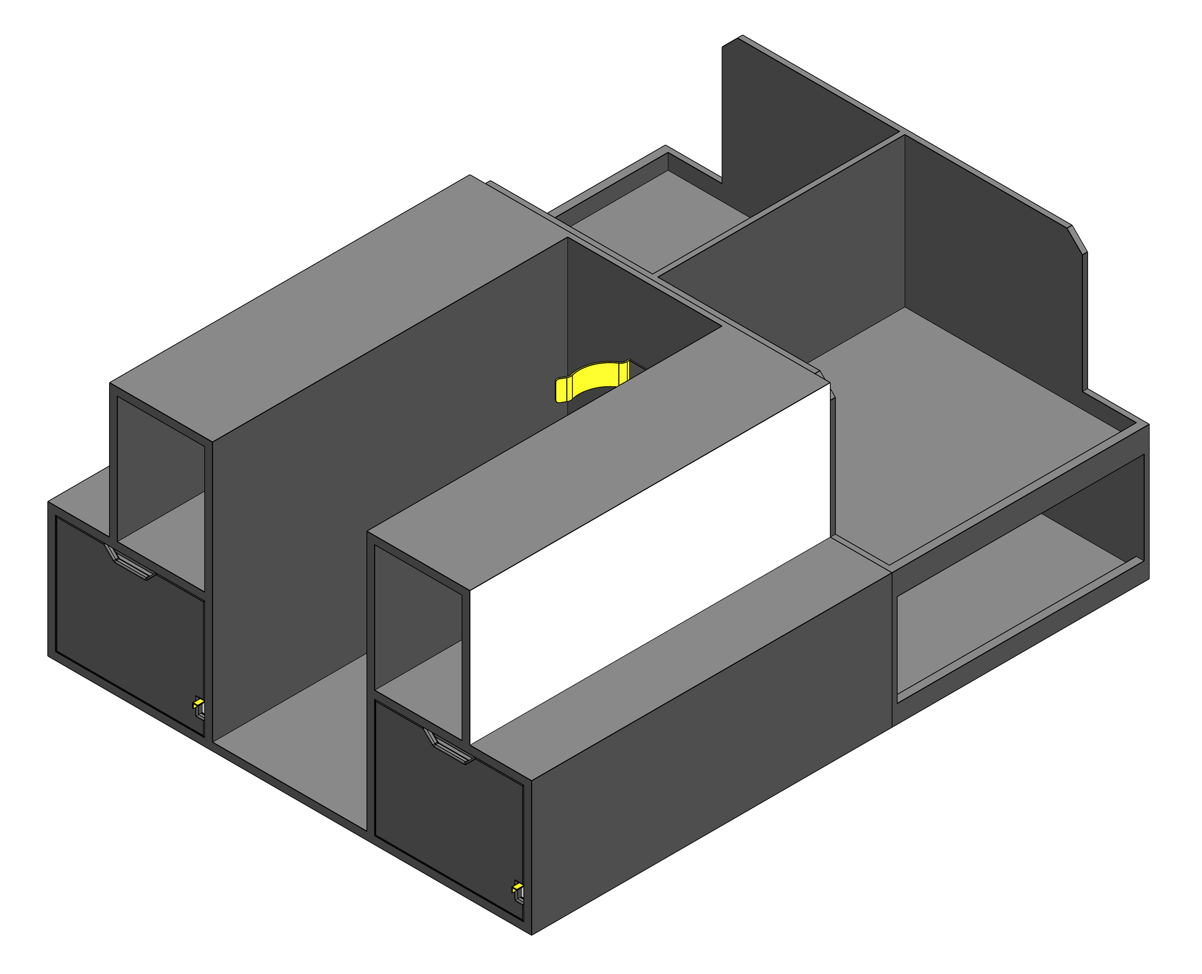 Fire department command cabinet installed in a fire chief’s pickup truck, featuring organized emergency response storage and rapid‑access gear compartments