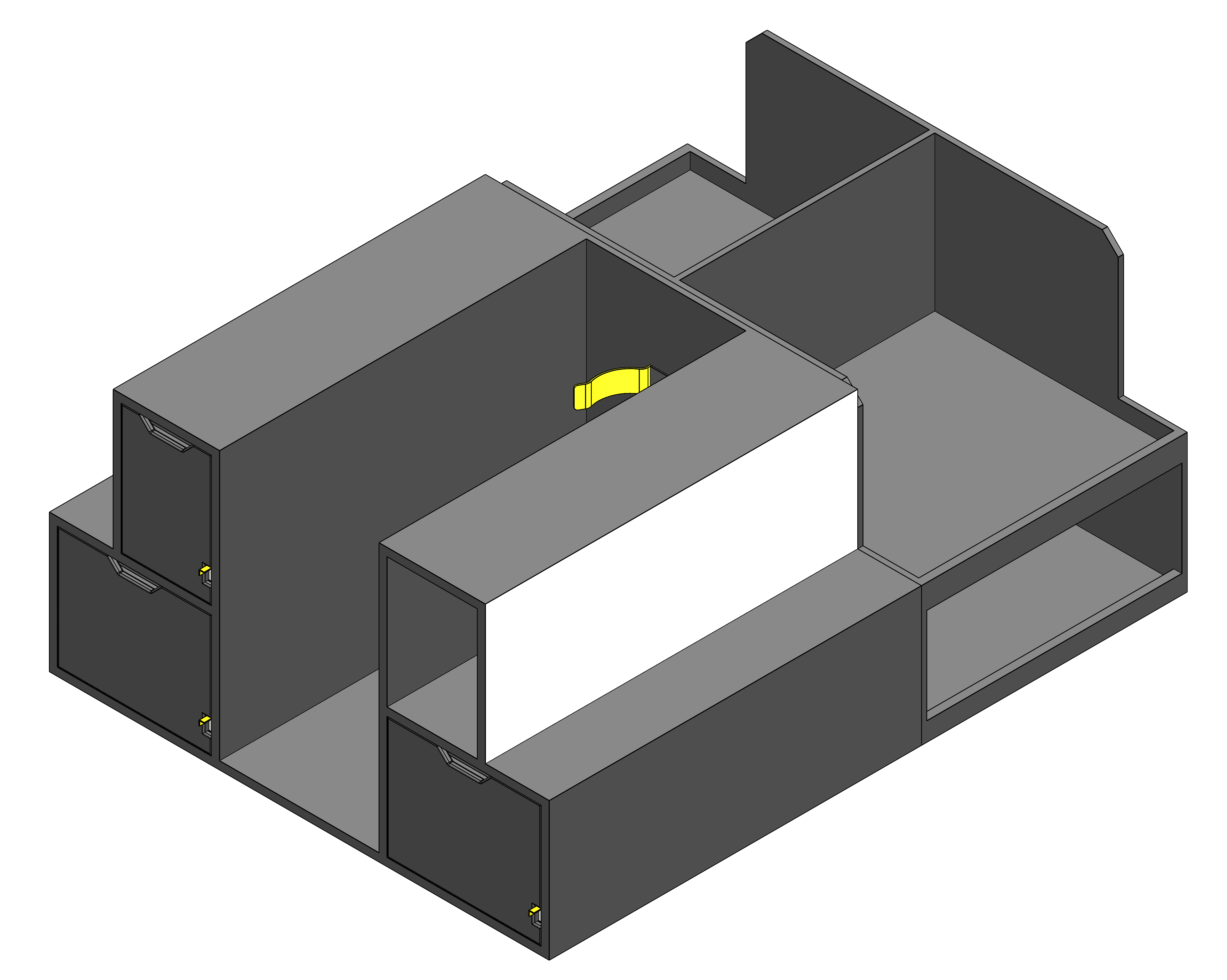 Fire department command cabinet installed in a fire chief’s pickup truck, featuring organized emergency response storage and rapid‑access gear compartments